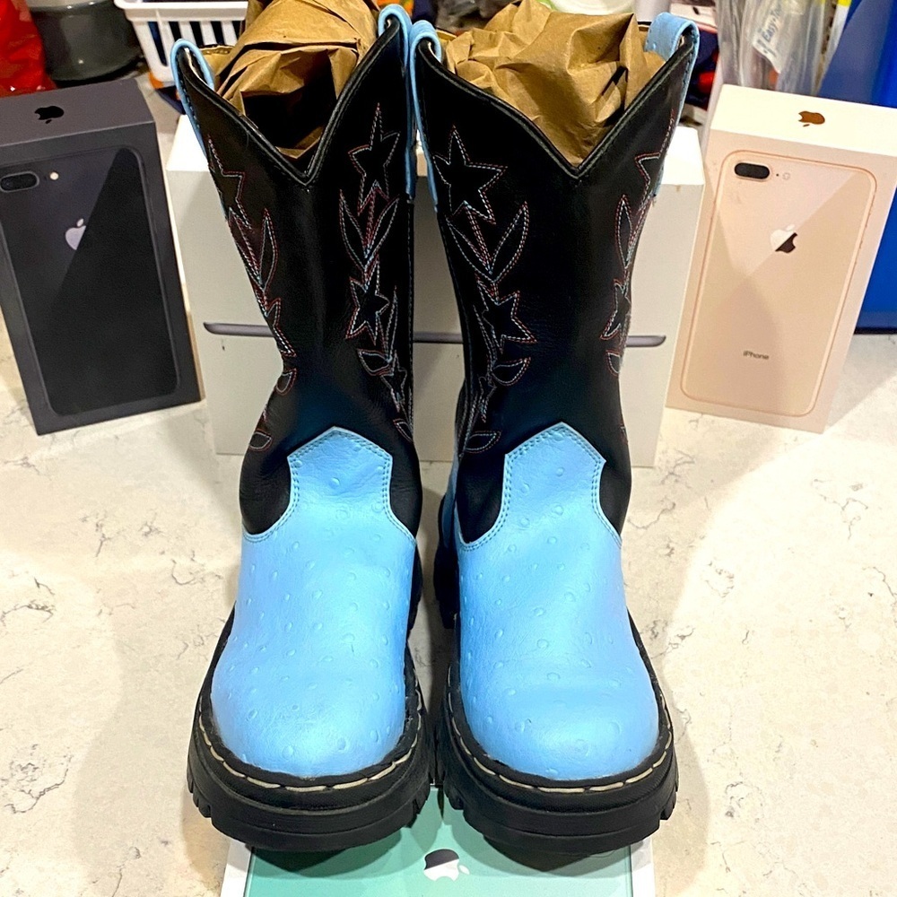 Blue and Black Women's Country cowboy Boots